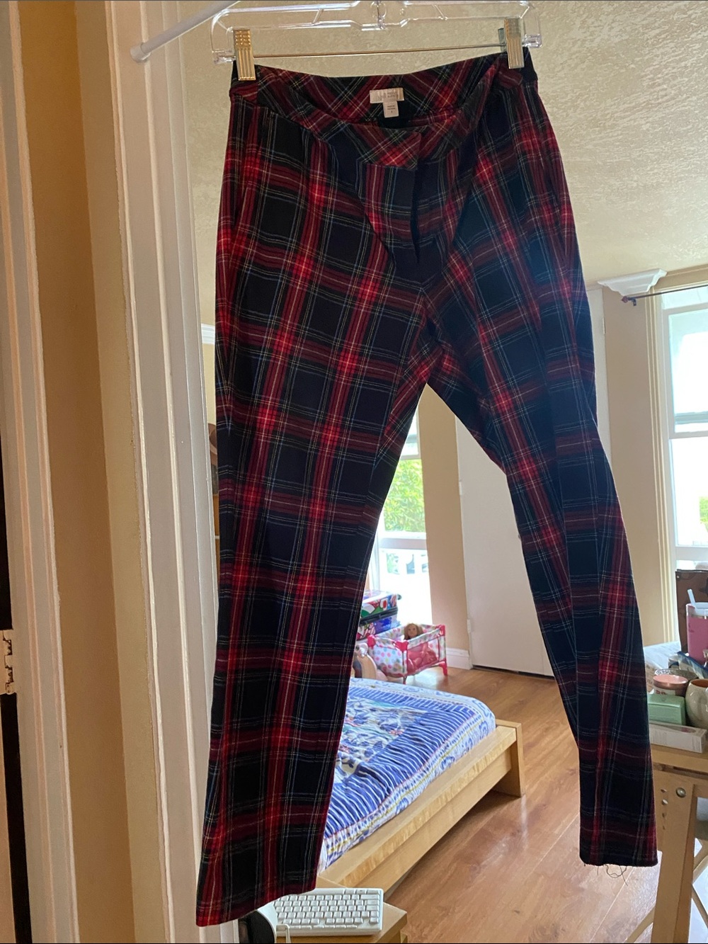 J. Jill Red and Black Plaid stove pipe pants size 4